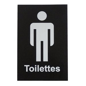 Pictogramme "Toilettes" (Hommes) - Noir 15.5 x 10cm
