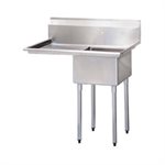 Sink (Single), With Drainboard (Left Side), 24" Bowl Width