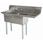 Sink (Double), With Drainboard (Right Side), 18" Bowl Width