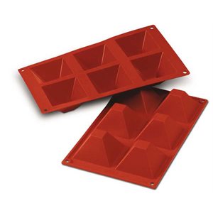 Pastry Mold, Pyramid Cups, Silicone, 6 Cups