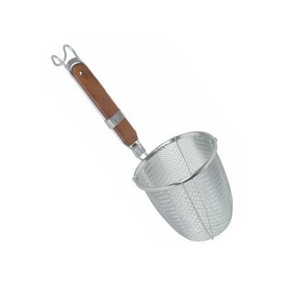 Skimmer, Noodles, Wire Mesh, Round, Bamboo Handle, 5.5" Diameter