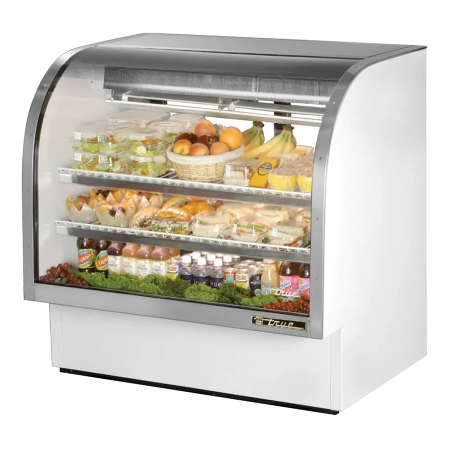 Deli Cabinet, Refrigerated, Stainless Steel, White, 48"