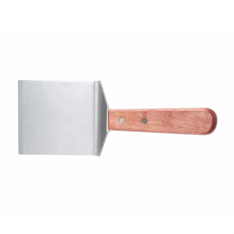 Steak/Burger Turner, Offset, Wooden Handle, 4-1/8" × 3-3/4" Blade