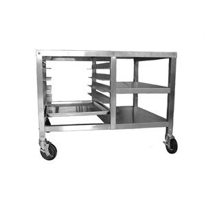 32" x 29" x 35" stainless steel oven stand with integrated pan rack