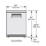 Réfrigérateur Sous Comptoir 24", Une Porte Solide, 115V