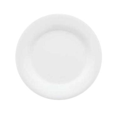 Assiette Ronde, En Mélamine, Bord Étendu, Blanc, 30.5 CM