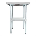 18-Gauge 430 Stainless Steel Work Table 30" × 72" , With Galvanized Undershelf and Legs