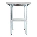 Table de Travail en Acier Inoxydable 430 de Calibre 18, 30po. × 72po. , Tablette et Pattes en Acier Inoxydable