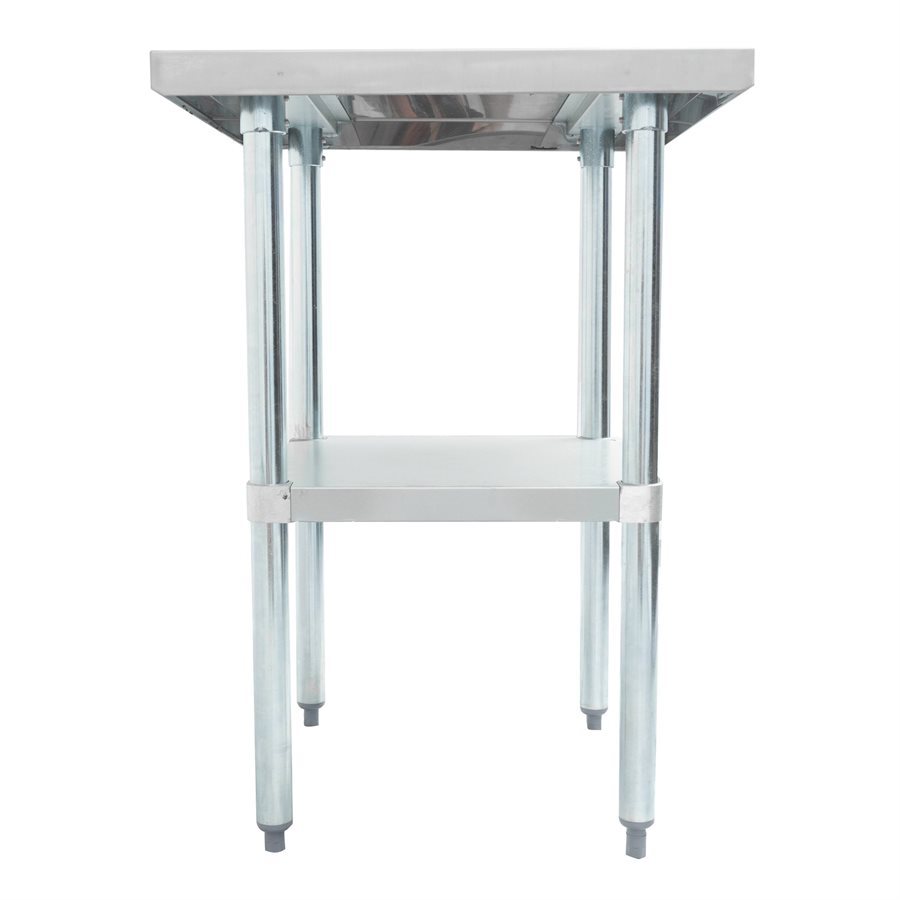 Table de Travail en Acier Inoxydable 430 de Calibre 18, 30po. × 48po. , Tablette et Pattes en Acier Inoxydable