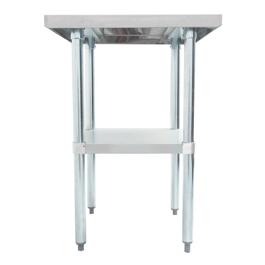 Table de Travail en Acier Inoxydable 430 de Calibre 18, 30po. × 24po. , Tablette et Pattes en Galvanisé