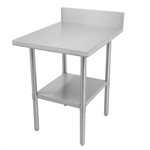 18-Gauge 430 Stainless Steel Work Table 24" × 36" , With Backsplash and Stainless Steel Undershelf and Legs