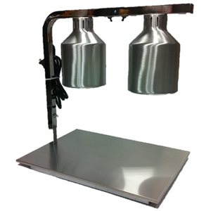 Warmer, 2 Lamp Infrared Heating, Stainless Steel, Silver Lighting 