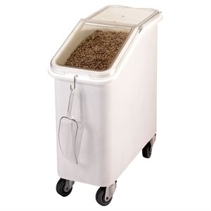 Mobile Bin/Container, Ingredients, 20 Gallons, White