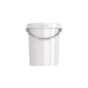 White Pail, Plastic Handle, 21.3 L, 12.8 x 13.1" (32.6 x 33.2 CM)