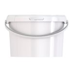 White pail with plastic handle 4.6L