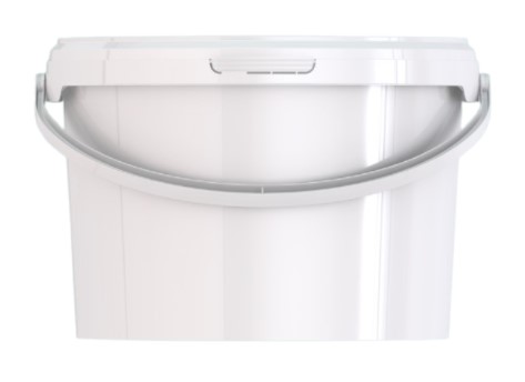 White pail with plastic handle 4.6L