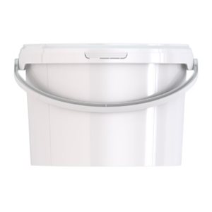 White pail with plastic handle 4.6L