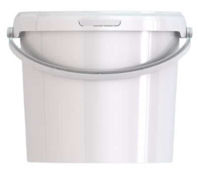 White pail with plastic handle 5.7L