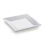 Assiette Carrée En Mélamine, Blanc, 20 CM