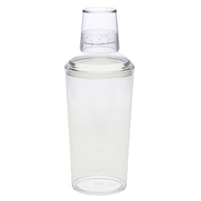 Cocktail Shaker, Clear Plastic, 3 Pcs (Strainer&Cap), 27 Oz / 798 ML