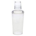 Cocktail Shaker, Clear Plastic, 3 Pcs (Strainer&Cap), 27 Oz / 798 ML