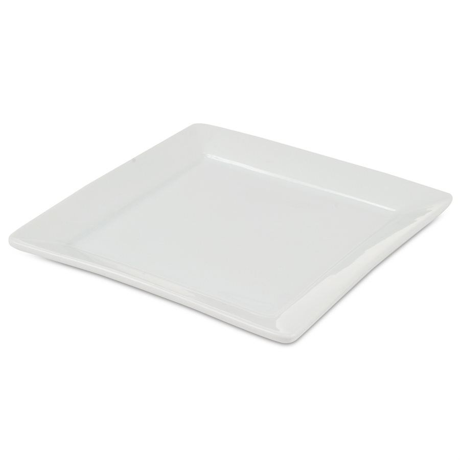 Assiette Carrée En Céramique, Blanche, 12.5 CM