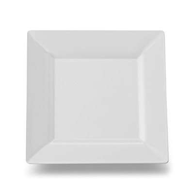 Plate, Square, Ceramic, White, 6.5"