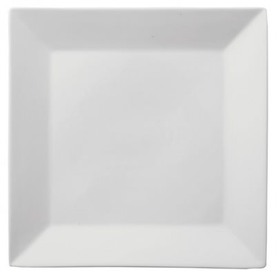 Assiette Carrée En Céramique, Blanche, 27 CM