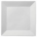 Plate, Square, Ceramic, White, 10.5"