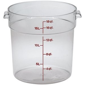 Cambro RFSCW18135 18 Qt. Round Food Storage Container - Clear