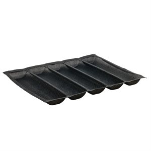 5 ROLL BREAD PAN - SILICONE, BLACK