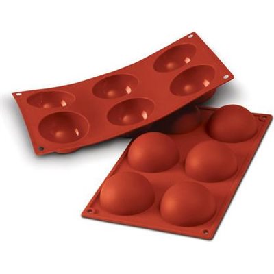 Moule En Silicone Flexible 6 × Demi-Sphère 2.75po. Diamètre × 1.37po. Hauteur