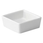 Dish, Square, Porcelain, White, 2 Oz / 55 ML